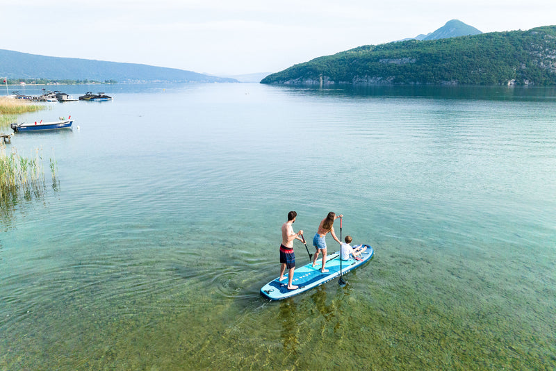 Aqua Marina SuperTrip 12'6 BT-24ST01 Inflatable Paddleboard iSUP extra long for multi-person use, family paddles, or group paddling. Lightweight, stable, and portable. Shop E-Boarders for free shipping.