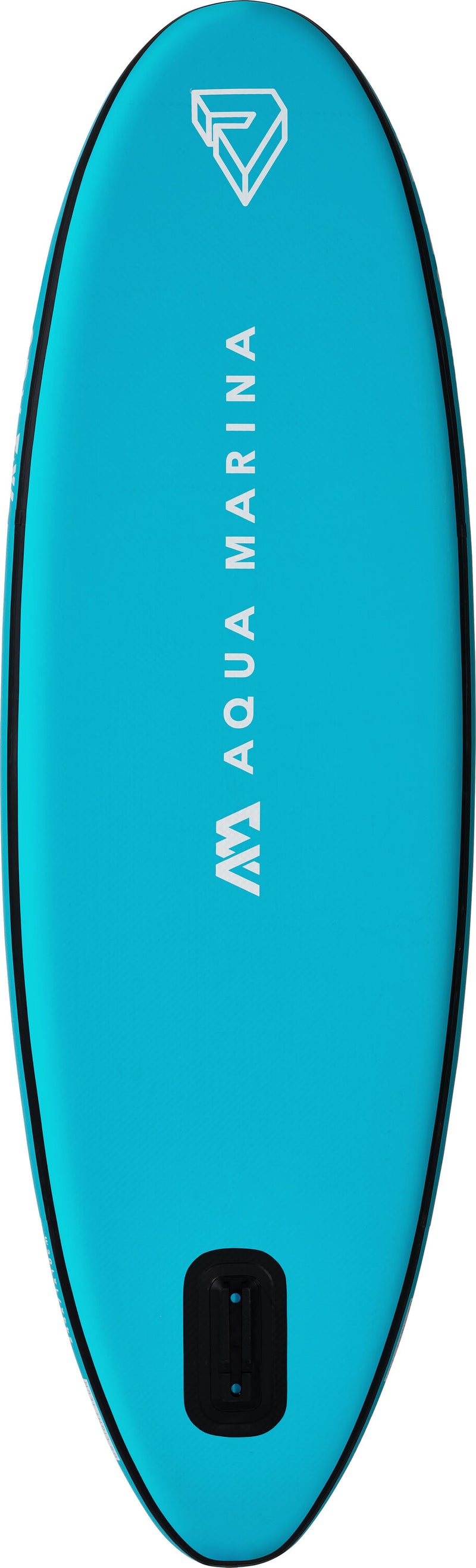 Top view of Aqua Marina Vibrant 8'0 compact iSUP paddleboard for small paddlers. Lightweight drop-stitch construction with SAFS fin. Free shipping at e-boarders.com