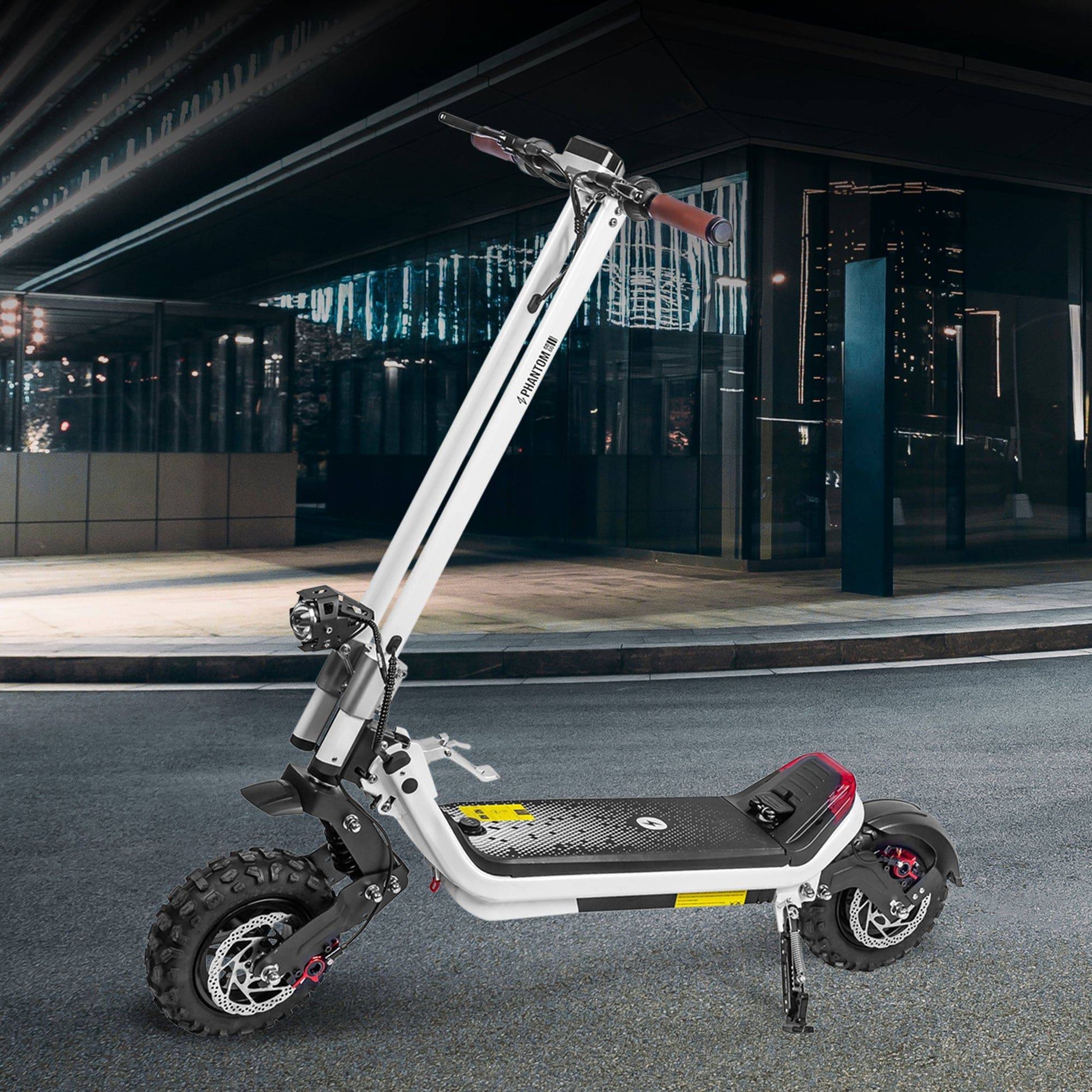 Phantom GoGo G63 Hybrid All-Terrain 2-wheel electric ride with interchangable wheels and track wheel for snow, dirt, paved-surfaces. Free shipping at e-boarders.com