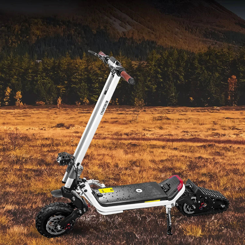 Phantom GoGo G63 Hybrid All-Terrain 2-wheel electric ride with interchangable wheels and track wheel for snow, dirt, paved-surfaces. Free shipping at e-boarders.com