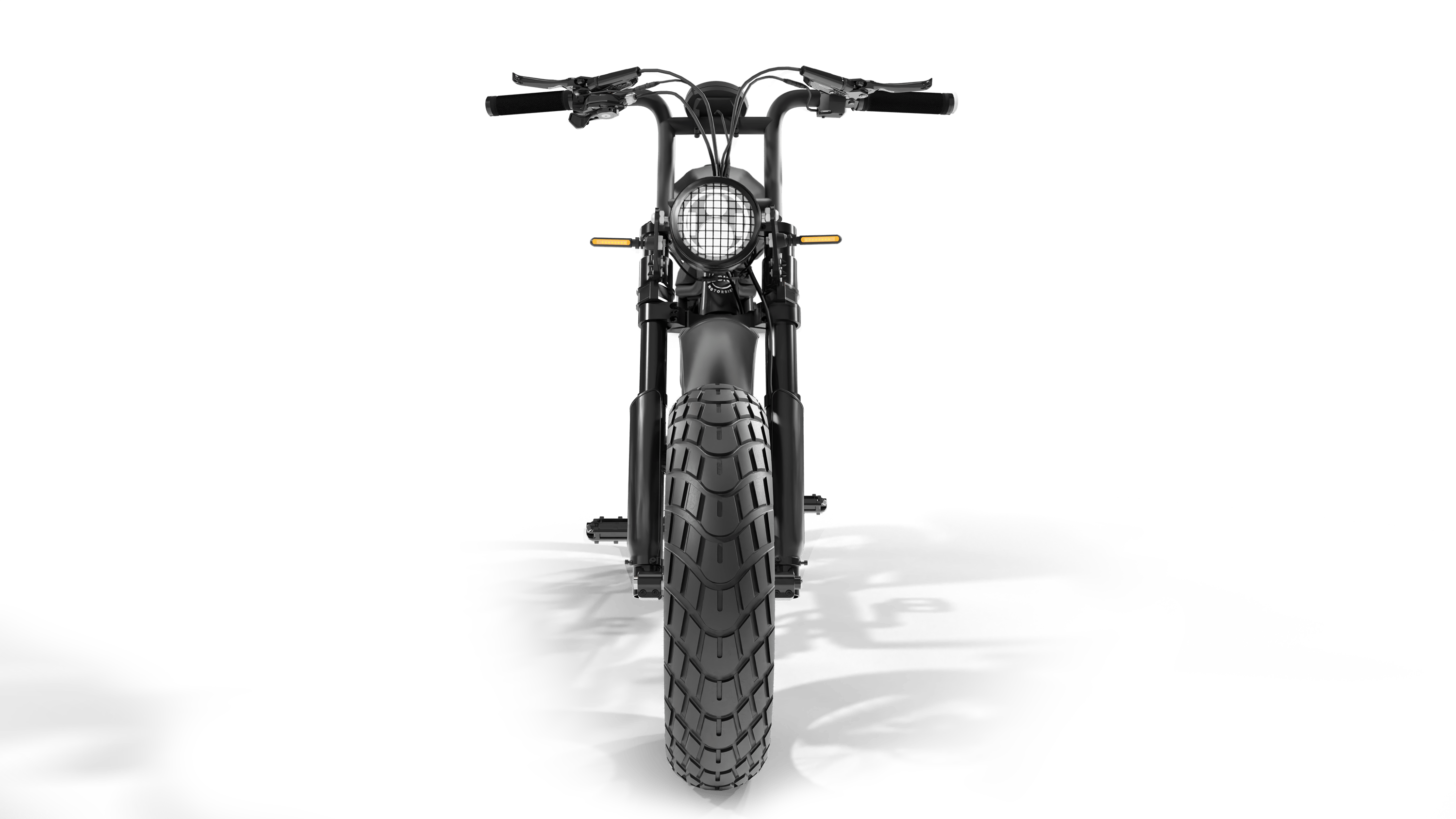 Legion Elelctric SCR-1200 Cafe Racer Electric Bicycle with pedal-assist, fat tires, suspension, black. Free shipping at e-boarders.com