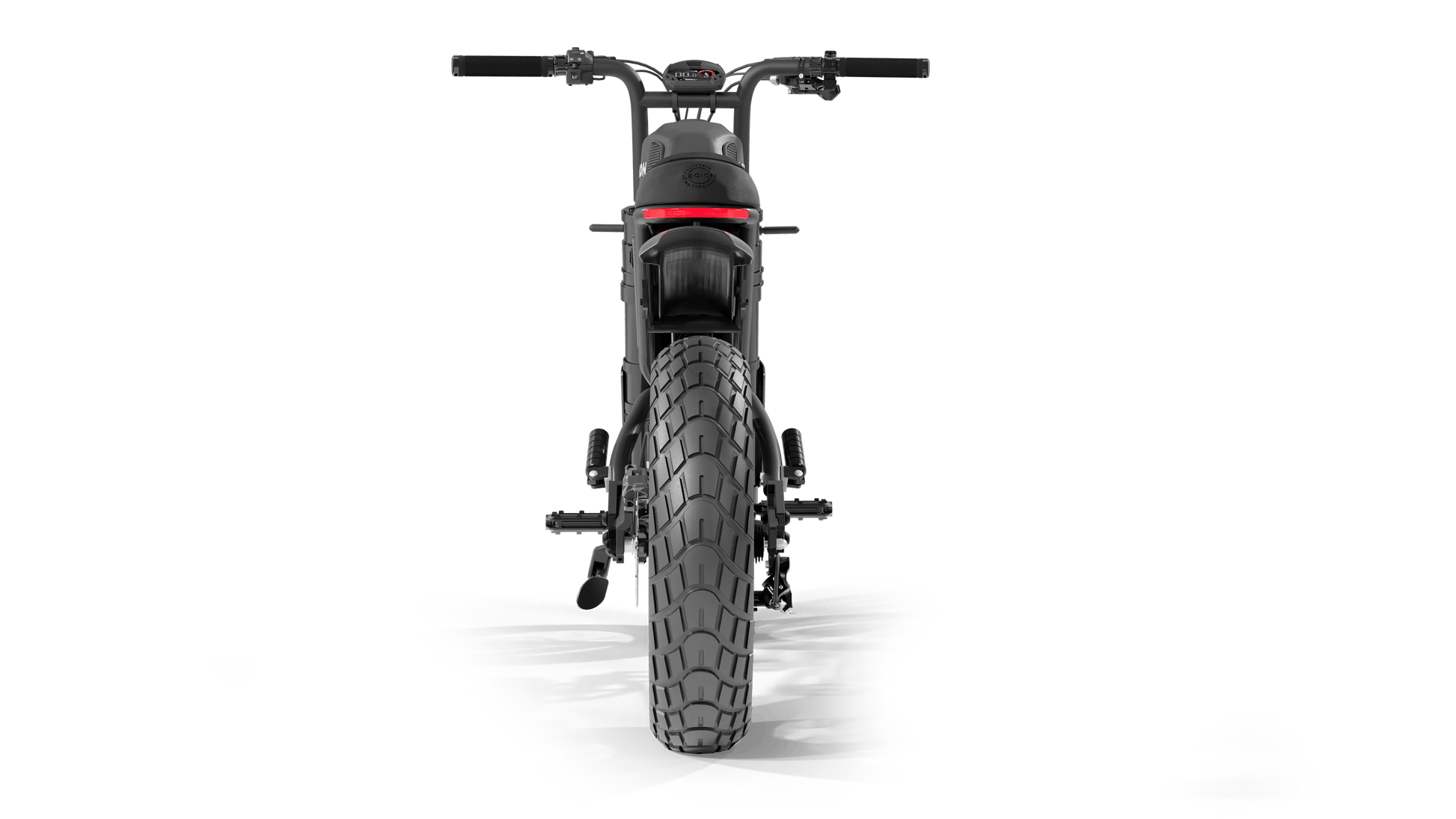 Legion Elelctric SCR-1200 Cafe Racer Electric Bicycle with pedal-assist, fat tires, suspension, black. Free shipping at e-boarders.com