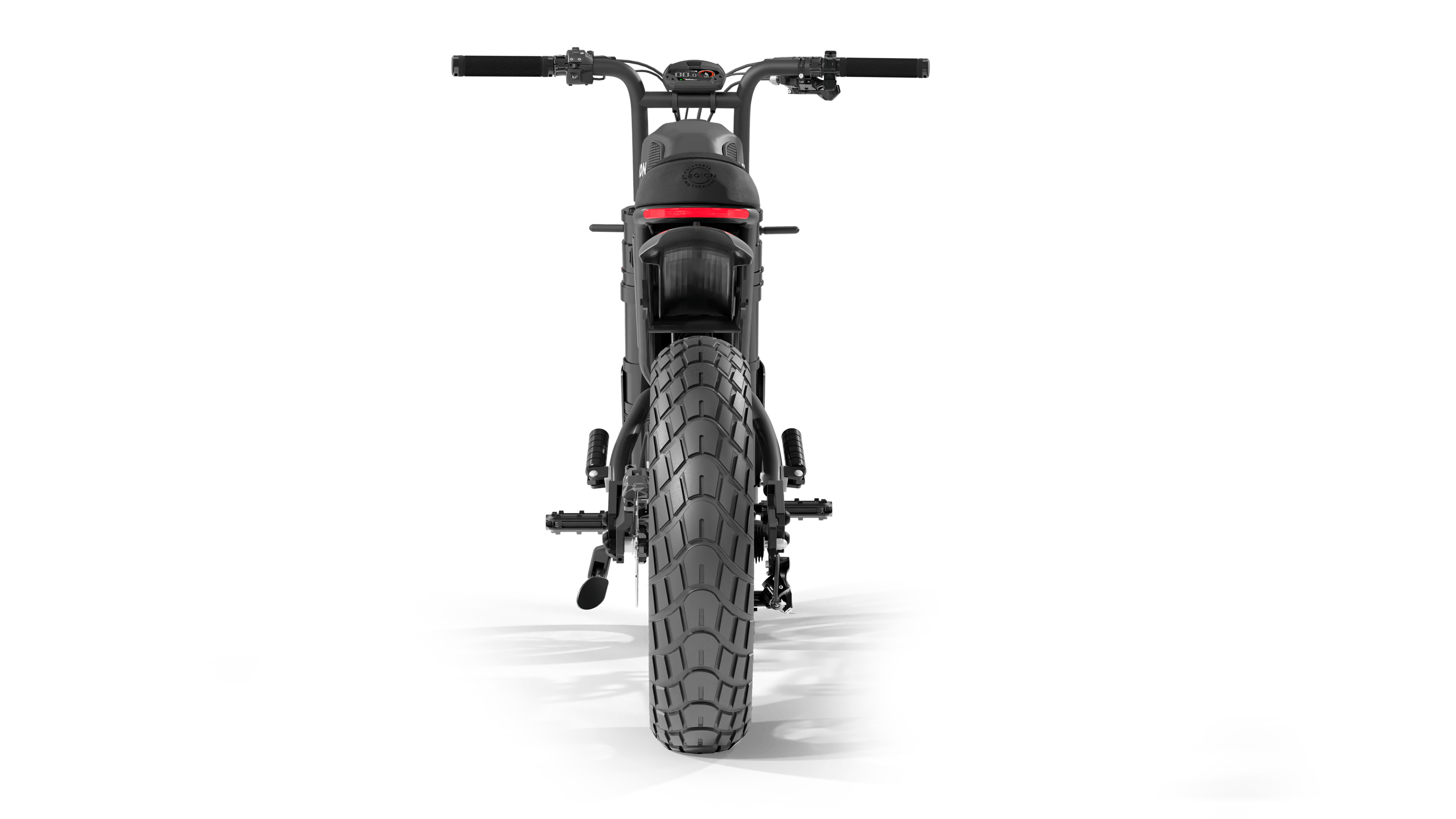 Legion Elelctric SCR-1200 Cafe Racer Electric Bicycle with pedal-assist, fat tires, suspension, black. Free shipping at e-boarders.com