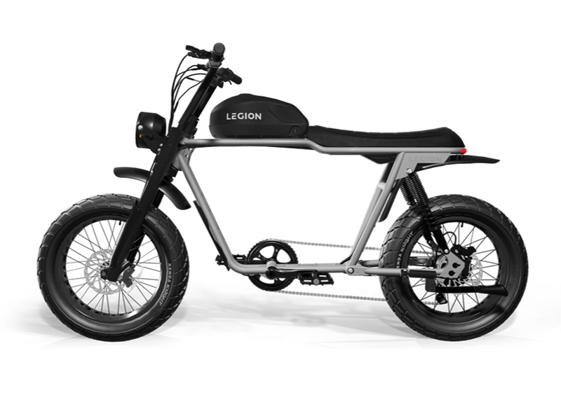 Legion Electric SS-1200 Pedal Assist Electric Bicycle Retro Scrambler with fat tires, 20mph and 40-75miles per battery charge. Free shipping at e-boarders.com