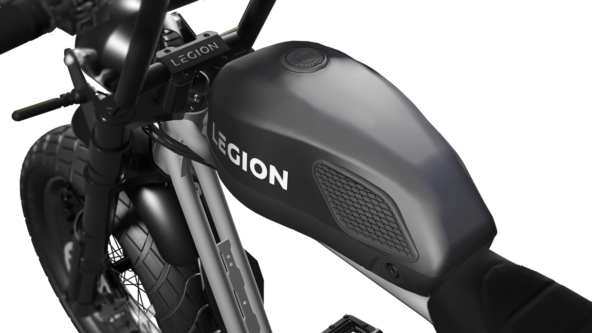 Legion Electric SS-1200 Pedal Assist Electric Bicycle Retro Scrambler with fat tires, 20mph and 40-75miles per battery charge. Free shipping at e-boarders.com