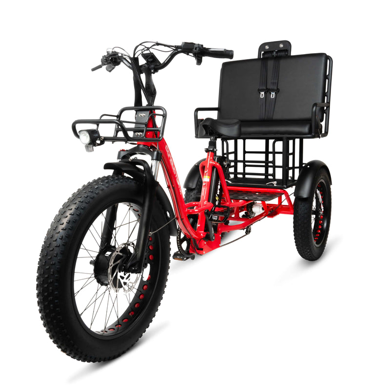 Conductor 3-Seat Rickshaw Fat Tire E-Trike 30 mph / 70 Mile Range - eBoarders