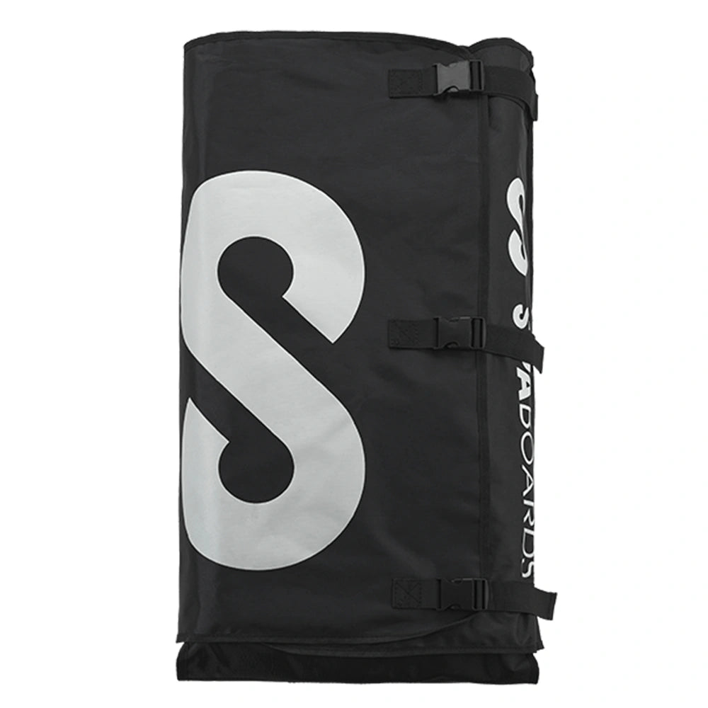 Folding carry travel bag for SIPA Boards Alpha One Electric Paddleboard with self-inflating design and assist power unit. Ships free from e-boarders.com.
