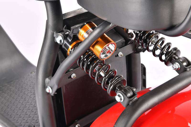 Soversky X7 Electric Golf Caddy designed for golfers and fairway golf courses with fat tires and 18+ hole battery range. Black or red. Free shipping at e-boarders.com
