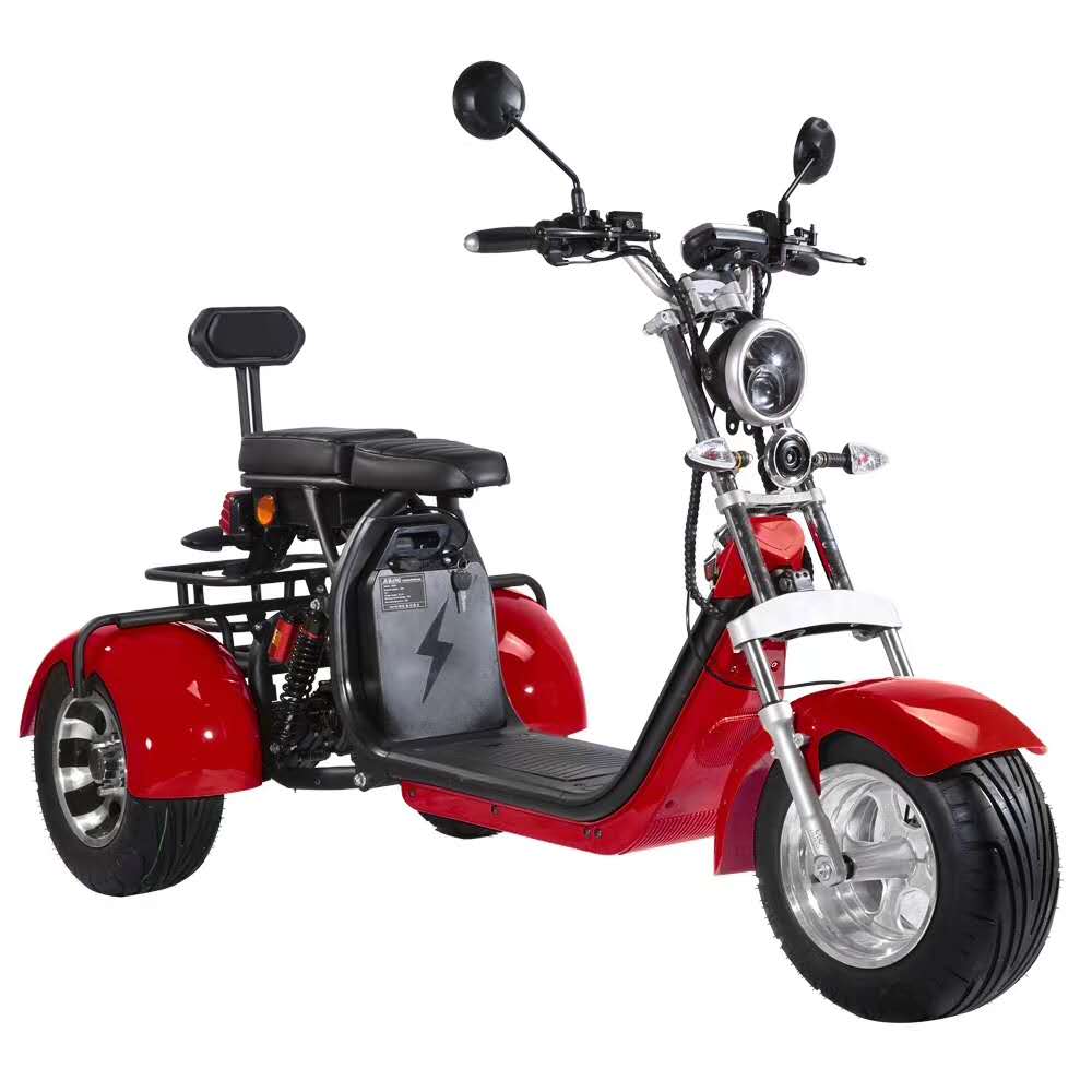 SoverSky T7.1 and T7.2 Electric Golf Caddy for golfers and golf course fairways with three-wheels, golf bag mount, storage box option, in red or black. Single or dual battery options allows 18+ or 36+ holes of golf. Free shipping at e-boarders.com