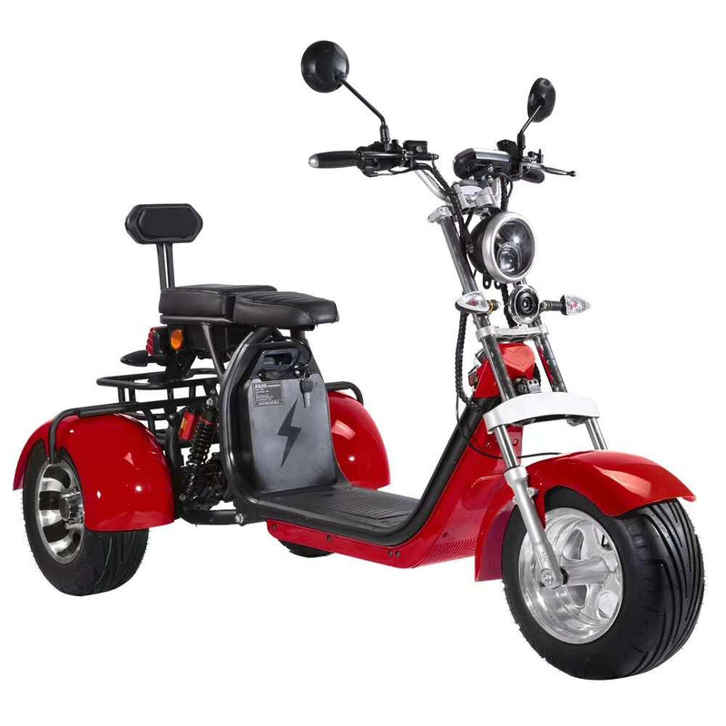SoverSky T7.1 and T7.2 Electric Golf Caddy for golfers and golf course fairways with three-wheels, golf bag mount, storage box option, in red or black. Single or dual battery options allows 18+ or 36+ holes of golf. Free shipping at e-boarders.com