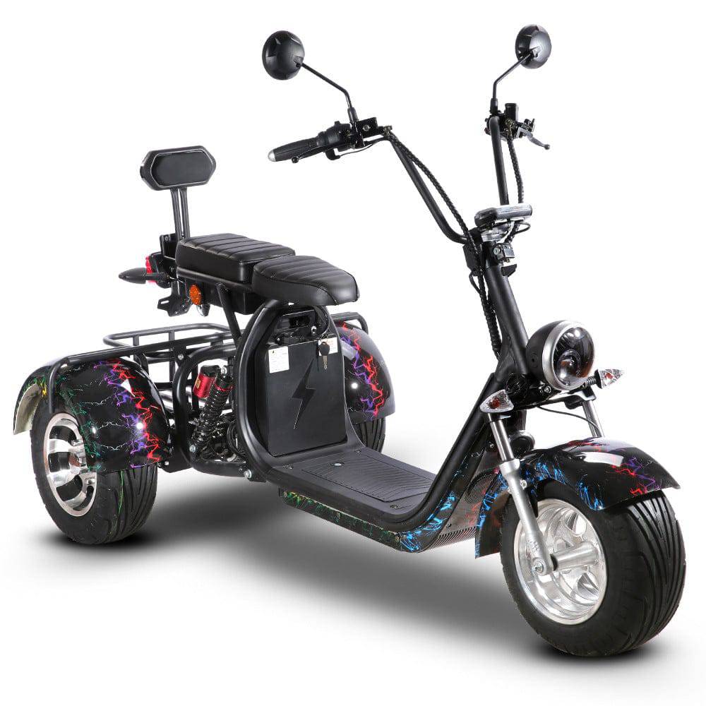 SoverSky T7.1 and T7.2 Electric Golf Caddy for golfers and golf course fairways with three-wheels, golf bag mount, storage box option, in red or black. Single or dual battery options allows 18+ or 36+ holes of golf. Free shipping at e-boarders.com