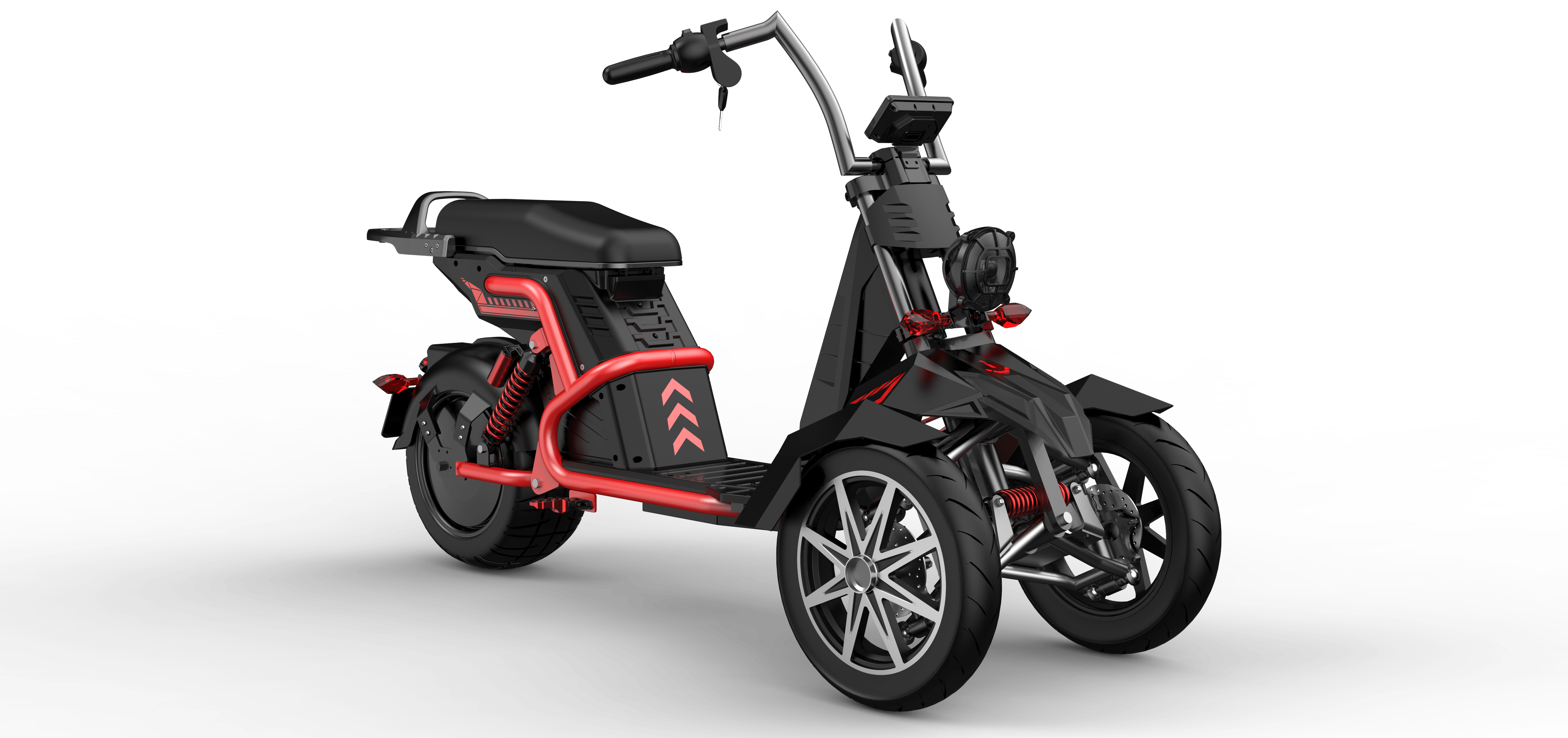 SoverSky T100 4000w assist 3-Wheeled Electric Golf Caddy E-Trike 45 MPH / 70 Mile Range - eBoarders