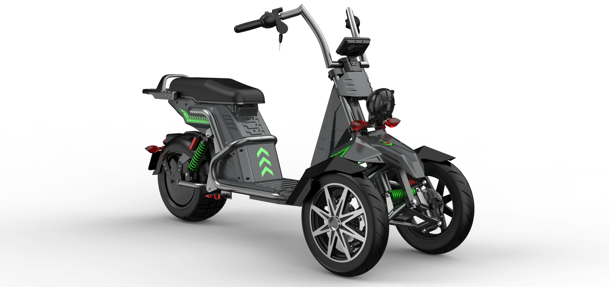 SoverSky T100 4000w assist 3-Wheeled Electric Golf Caddy E-Trike 45 MPH / 70 Mile Range - eBoarders