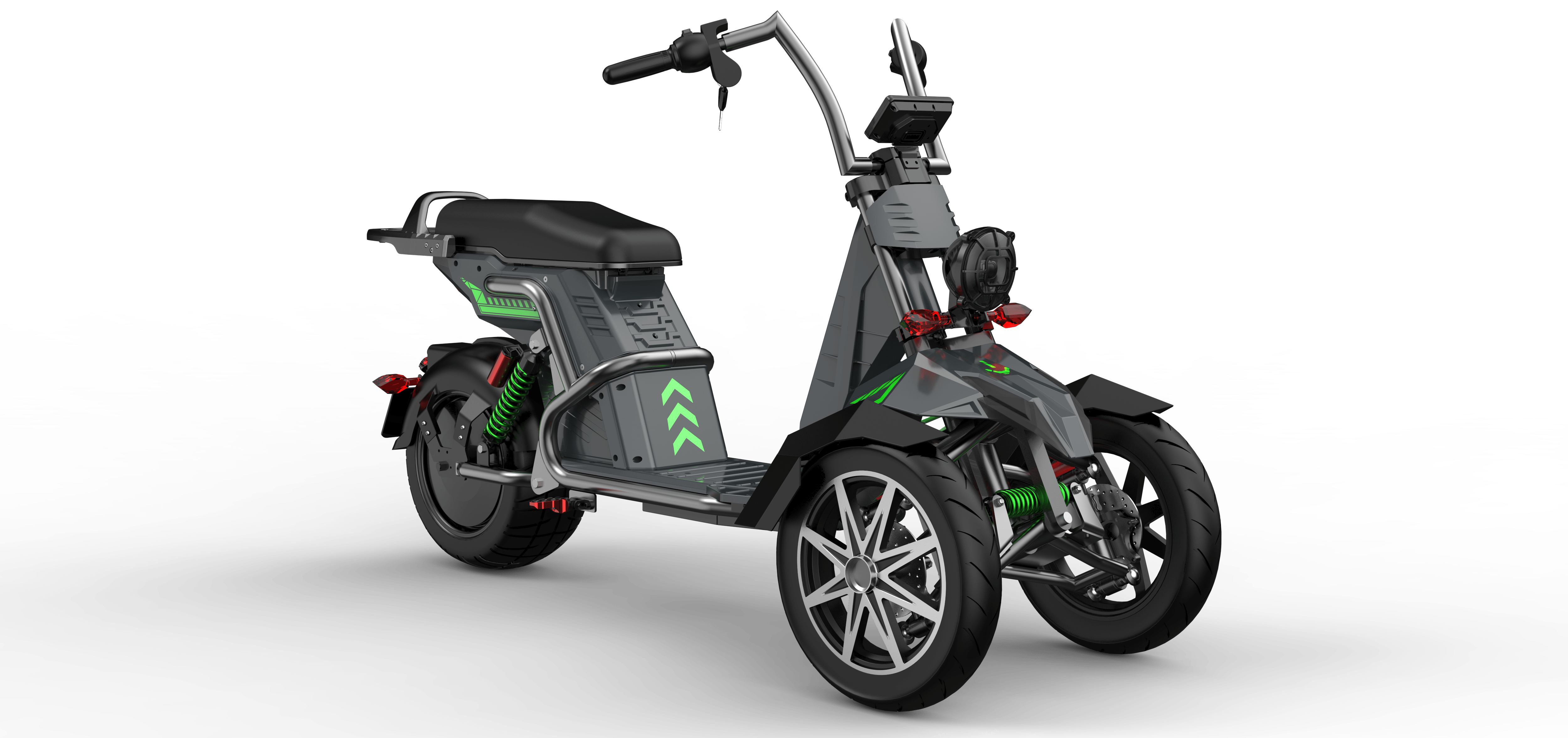 SoverSky T100 4000w assist 3-Wheeled Electric Golf Caddy E-Trike 45 MPH / 70 Mile Range - eBoarders