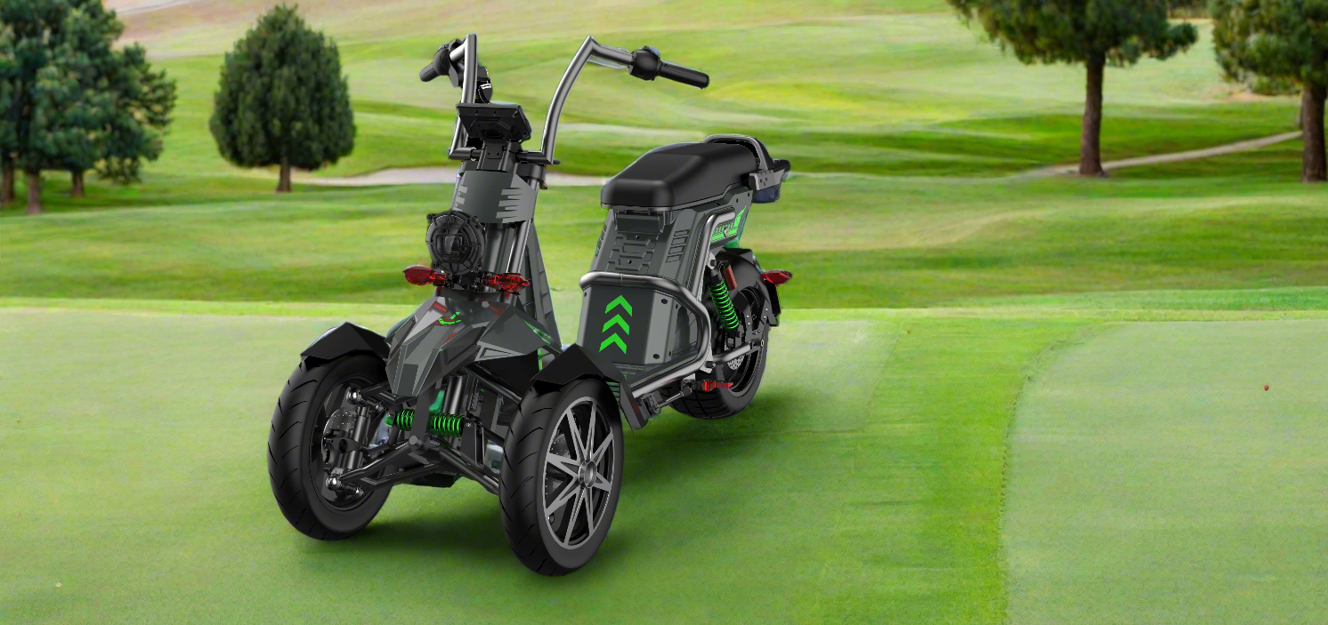 SoverSky T100 4000w assist 3-Wheeled Electric Golf Caddy E-Trike 45 MPH / 70 Mile Range - eBoarders