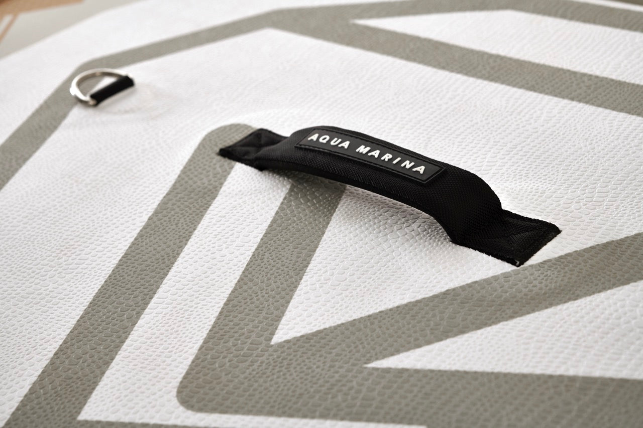 Product photo paddleboard handle included with Aqua Marina Drift iSUP with rod holder — ships free at e-boarders.com