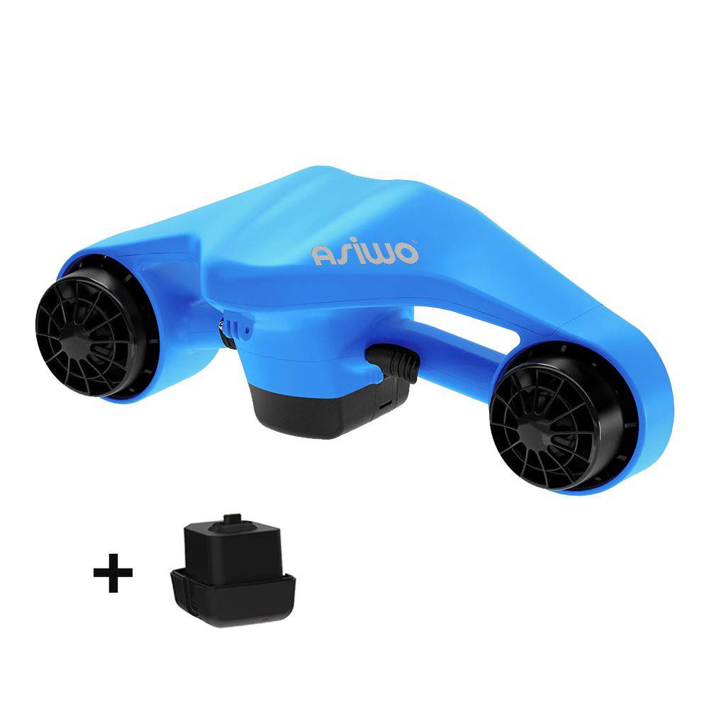 ASIWO MANTA Underwater Swim Assist from Asiwo Sports in blue with battery. Ships free e-boarders.com