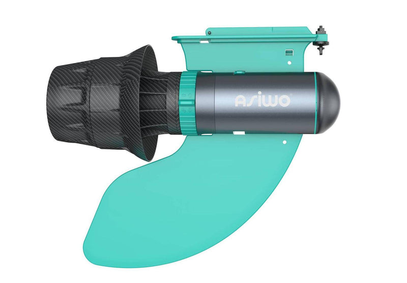ASIWO U1 electric-assist fin for paddleboards and diving. Lightweight underwater swim-aid with wireless remote. Free shipping at e-boarders.com