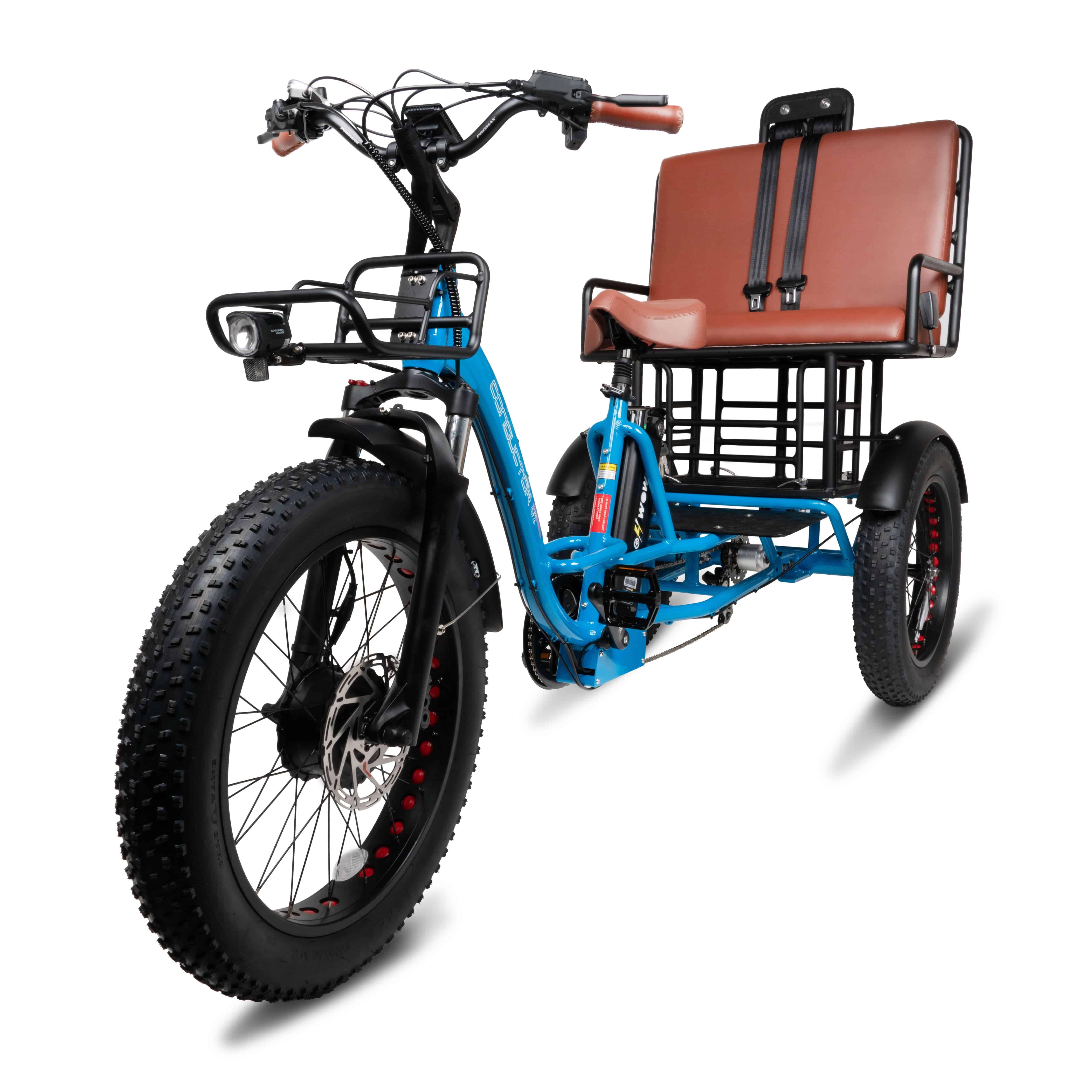 Conductor 3-Seat Rickshaw Fat Tire E-Trike 30 mph / 70 Mile Range - eBoarders