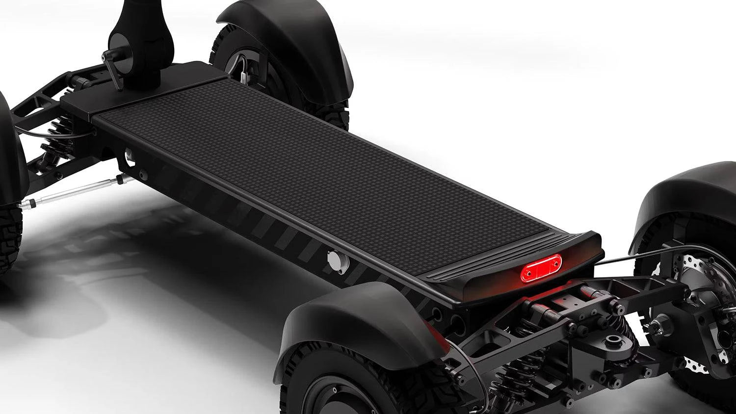 Close-up of CycleBoard X-Quad 3000 traction foot deck pad in black finish. Ships free from e-boarders.com