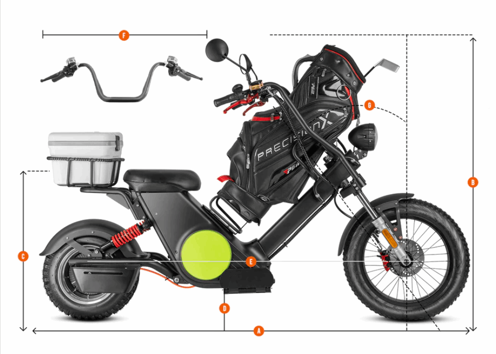 Eahora M6G Electric Golf Caddy side view. Free shipping at E-Boarders.com