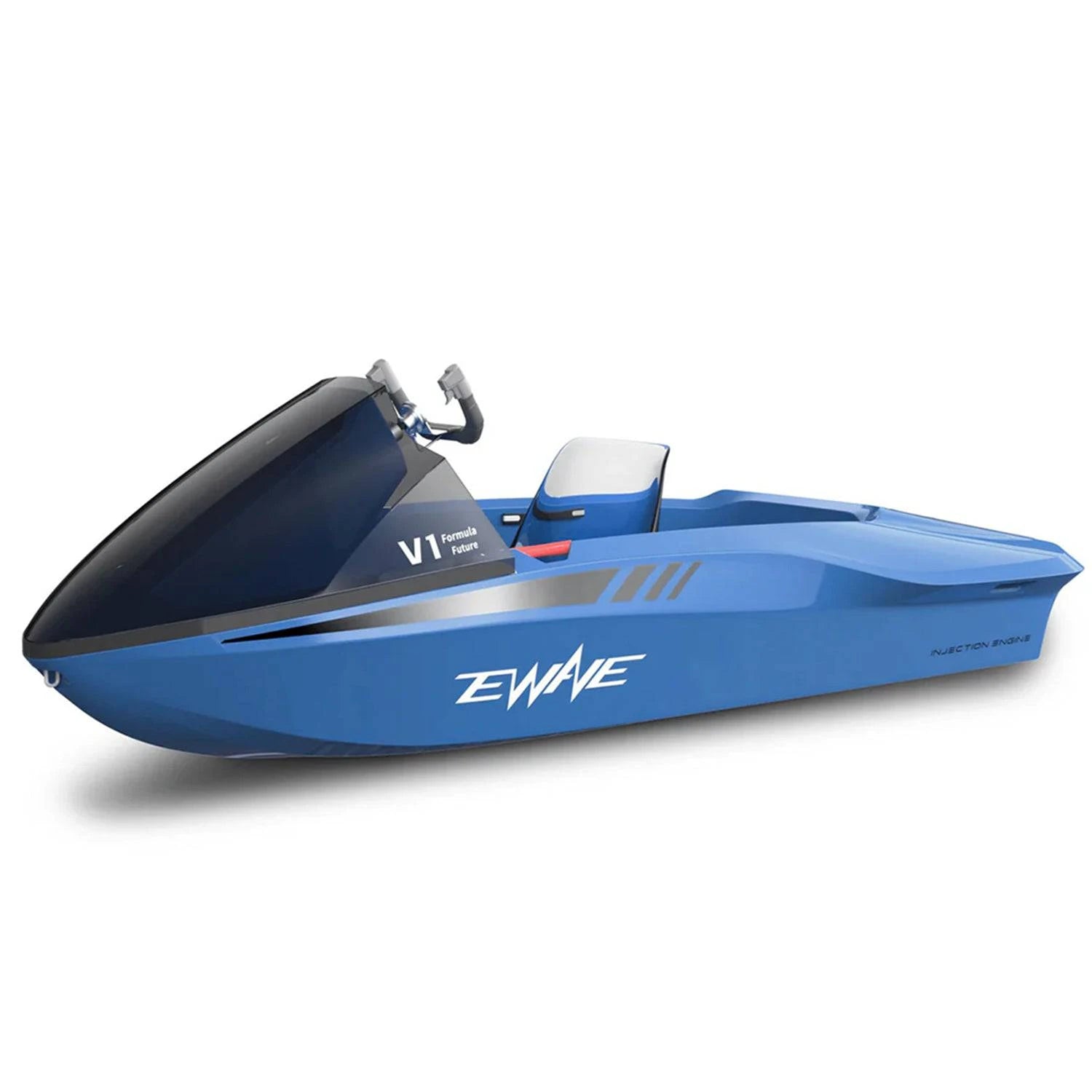 EWAVE Formula Future EWE1 electric-powered ride. Blue, side view. Free shipping from e-boarders.com