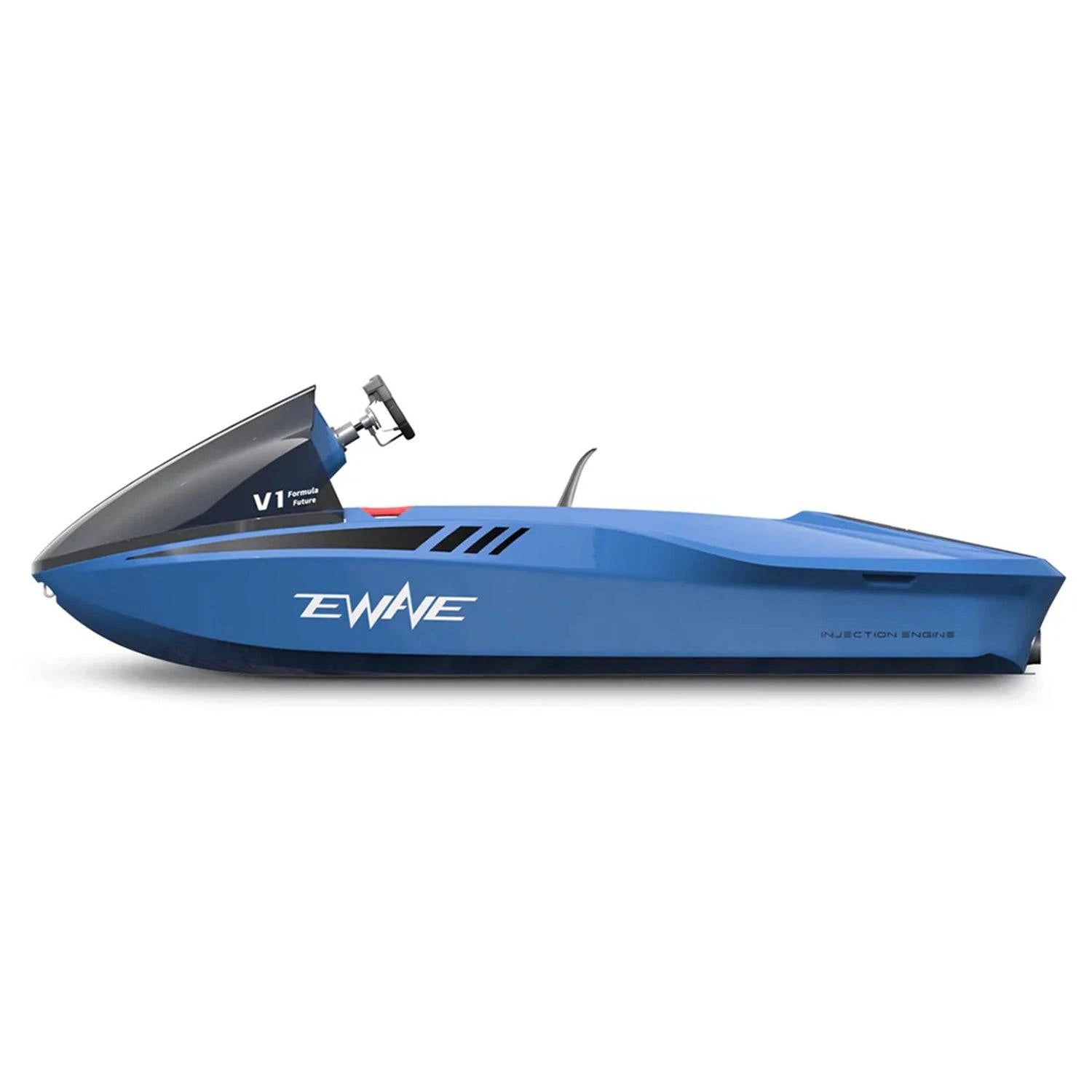 EWAVE Formula Future EWE1 electric-powered ride. Blue, side view. Free shipping from e-boarders.com