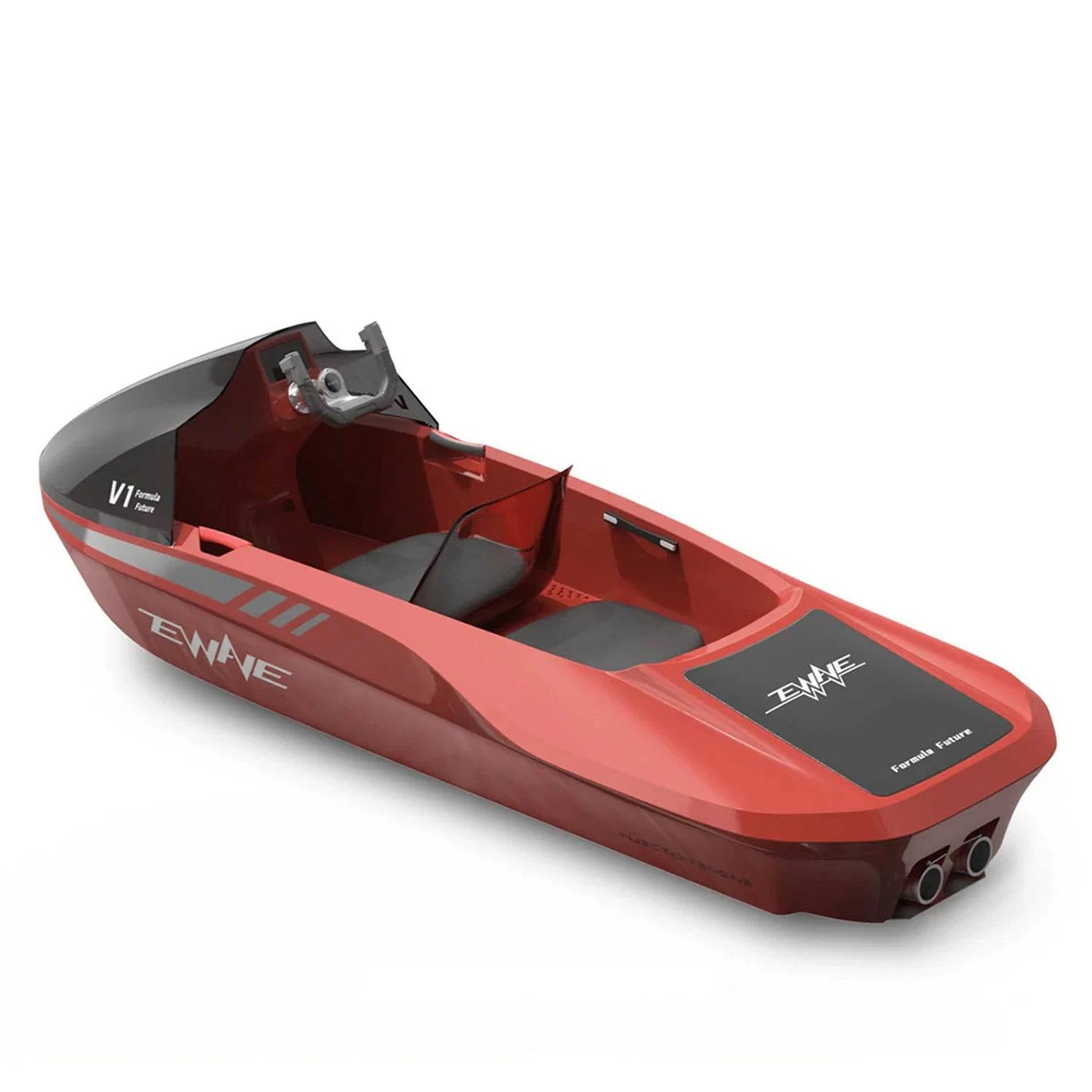 EWAVE Formula Future EWE1 electric-powered ride. Red, rear-side view. Free shipping from e-boarders.com