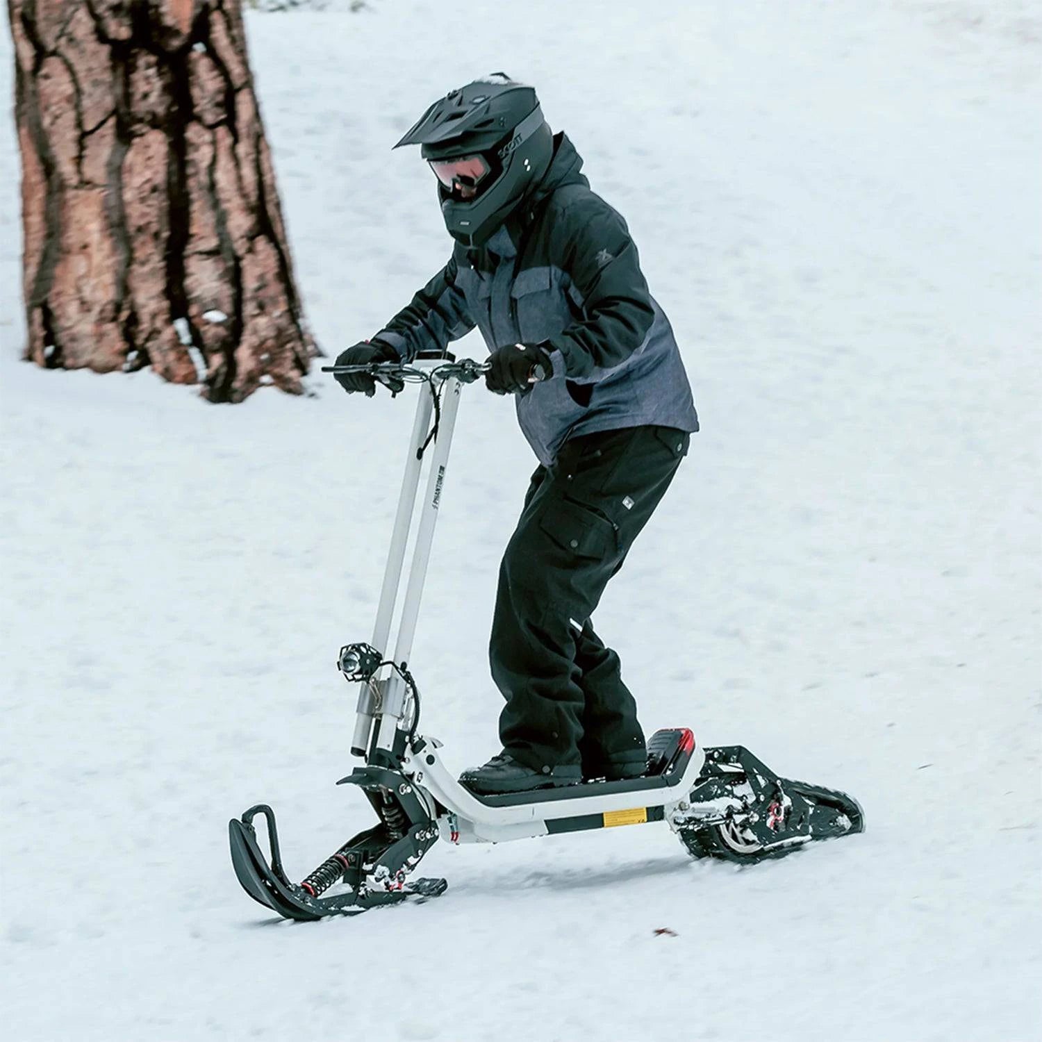 Phantom GoGo G63 Hybrid All-Terrain 2-wheel electric ride with interchangable wheels and track wheel for snow, dirt, paved-surfaces. Free shipping at e-boarders.com