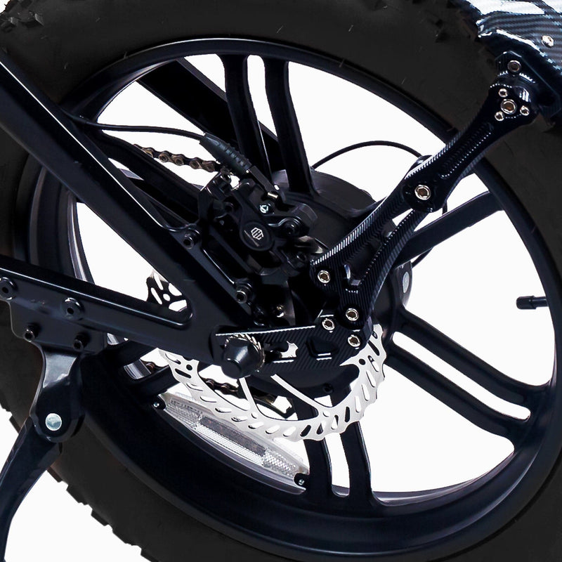 Spokes and wheel-base for Phantom Gogo Klutch Cafe Max P20 Fat Tire electric bicycle E-Bike, black, wtih pedal-assist 52 MPH, 53 Mile Battery Range. Color options are silver, silver, blue, pink. Free shipping at eBoarders.com
