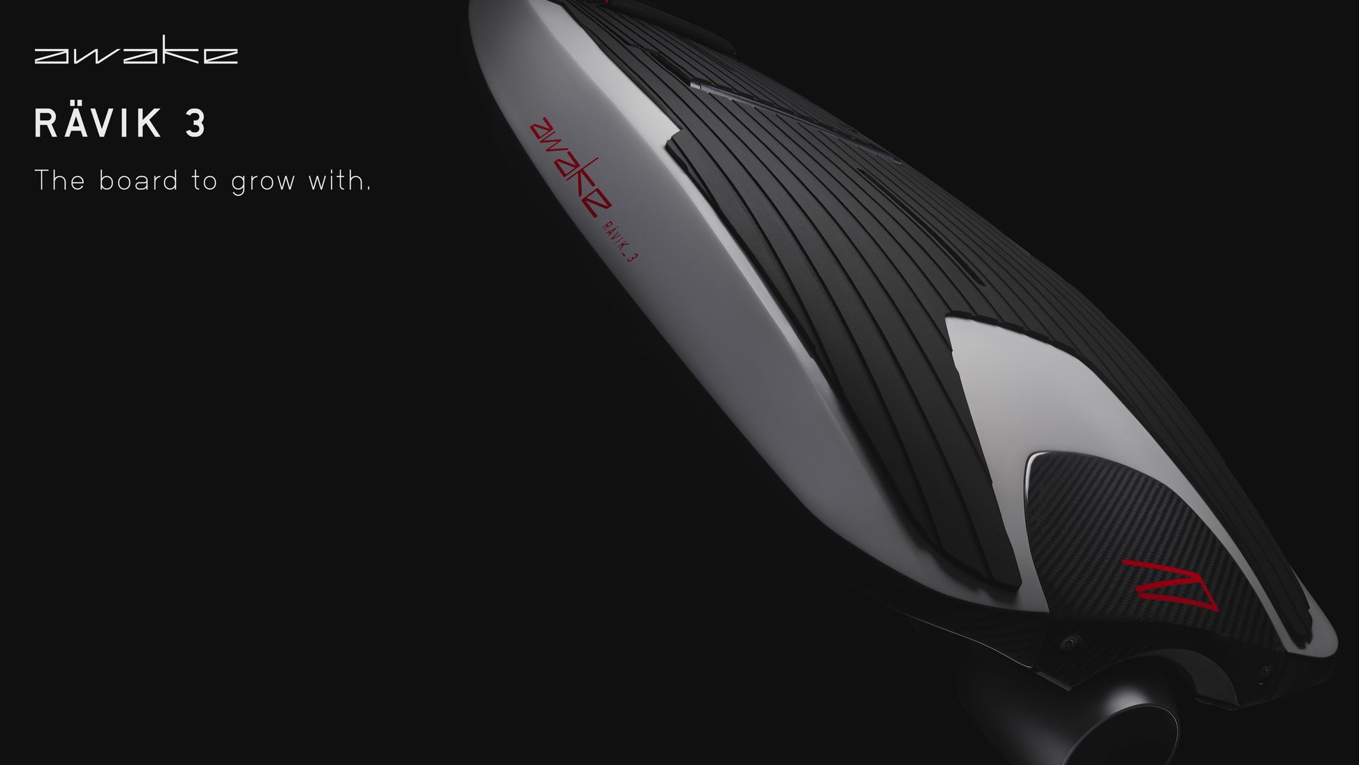 Awake RÄVIK 3 and model S electric jetboard with carbon fiber hull. Ships free at e-boarders.com