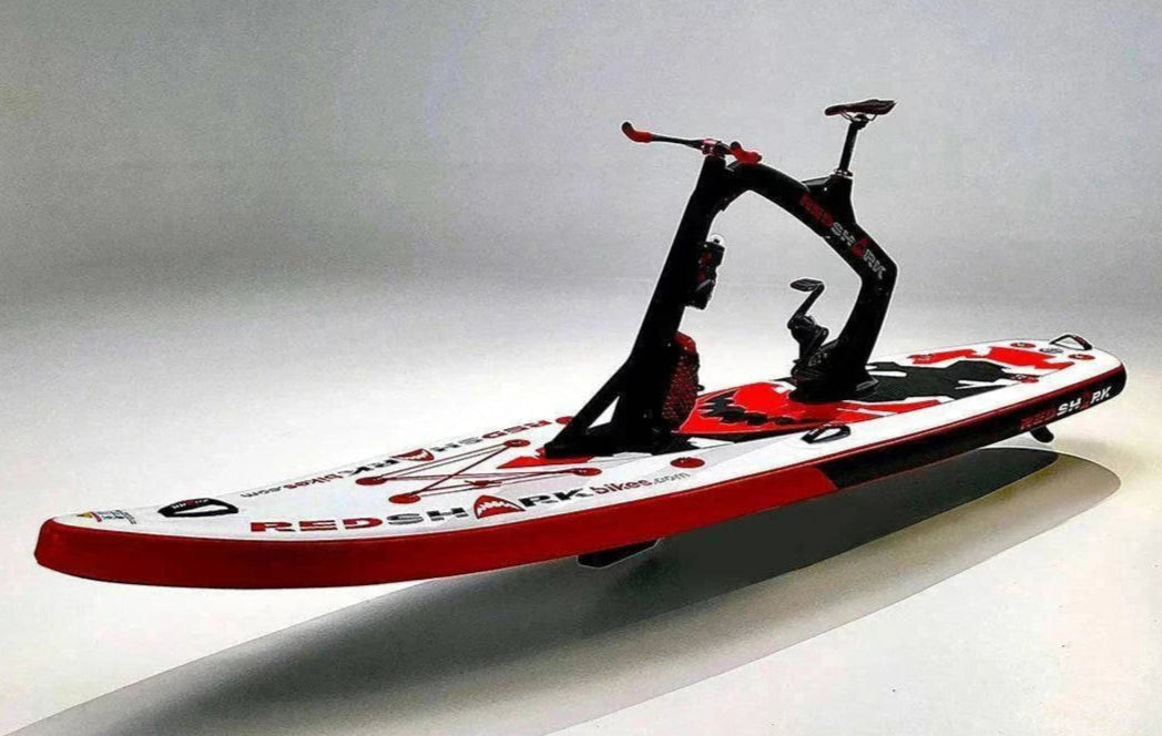 Red Shark USA "Fitness" Surf-Cycle Inflatable Paddleboard iSUP kit designed for water-cyclists. Free shipping at eBoarders.com