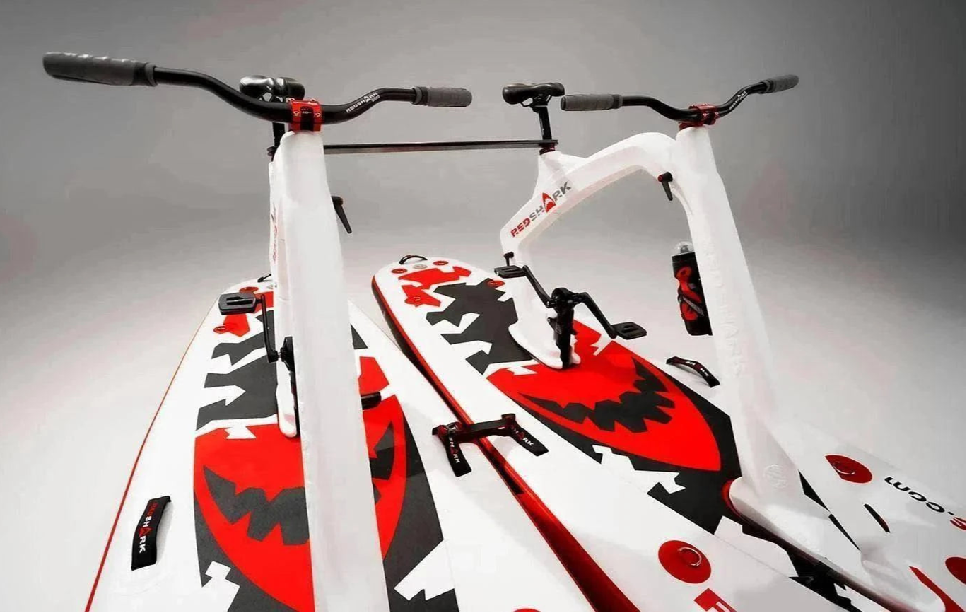 Red Shark USA Tandem Kit for Surf-Cycle Inflatable Paddleboard iSUP designed for cyclists and fishermen. Free shipping at eBoarders.com