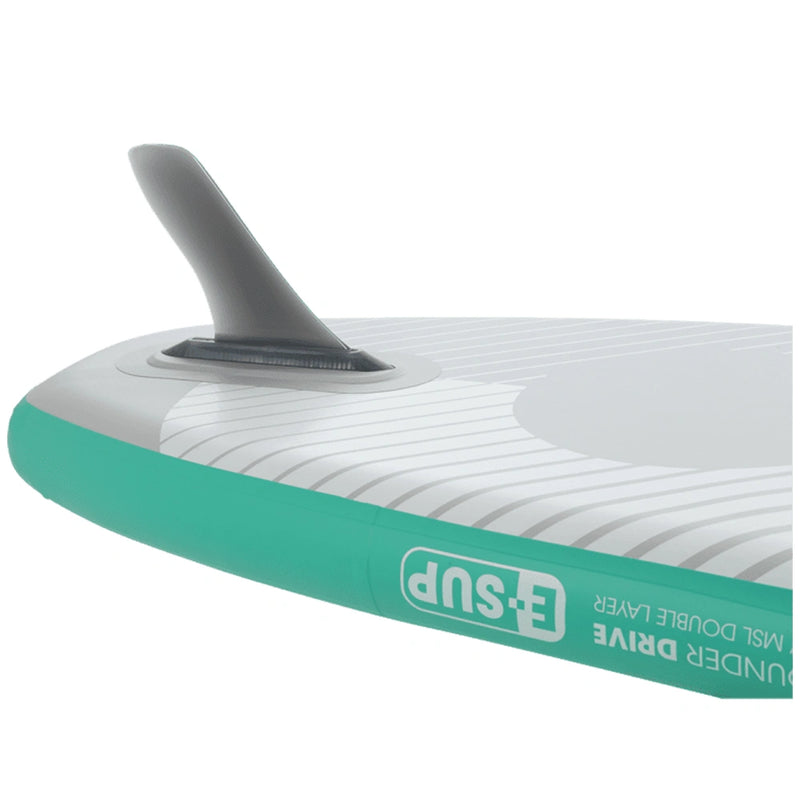 Middle fin for the SIPA Boards Aqua wide electric paddleboard with paddle-assist and LED lights. Ideal for stability and gear hauling. Package includes board, paddle, batteries, leash, fin, travel bag, and carry strap. Free shipping at e-boarders.com