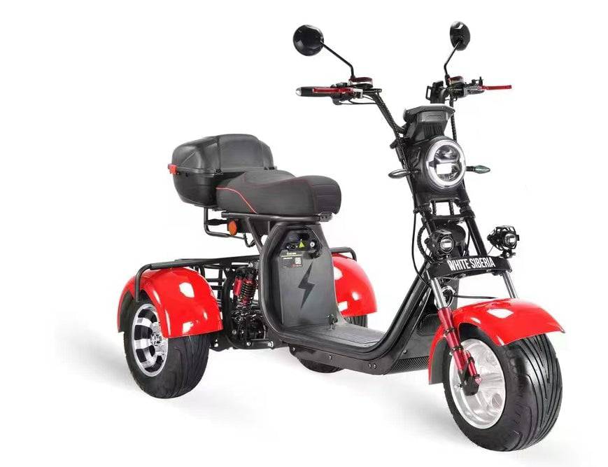 SoverSky T7.1 and T7.2 Electric Golf Caddy for golfers and golf course fairways with three-wheels, golf bag mount, storage box option, in red or black. Single or dual battery options allows 18+ or 36+ holes of golf. Free shipping at e-boarders.com