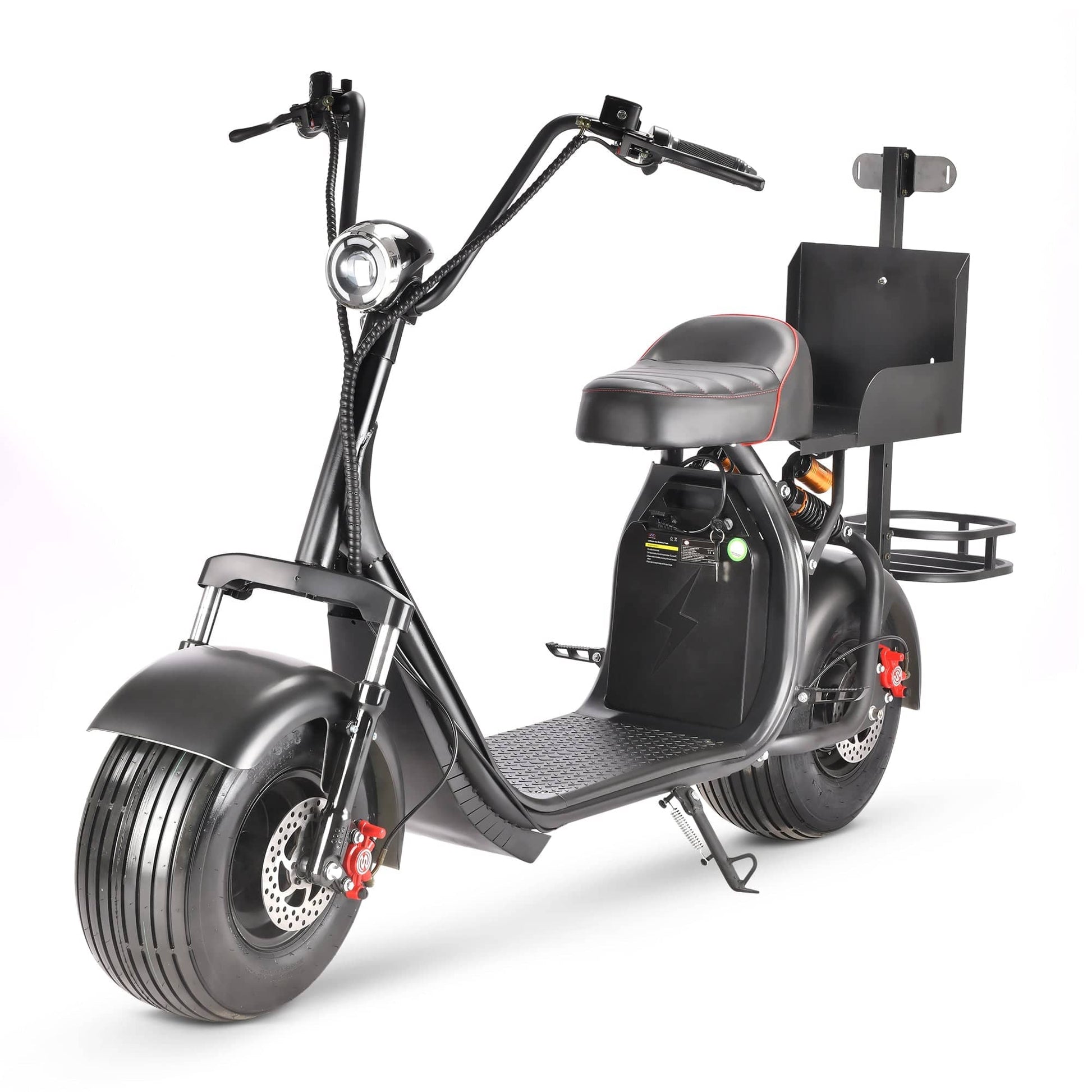 Soversky X7 Electric Golf Caddy designed for golfers and fairway golf courses with fat tires and 18+ hole battery range. Black or red. Free shipping at e-boarders.com