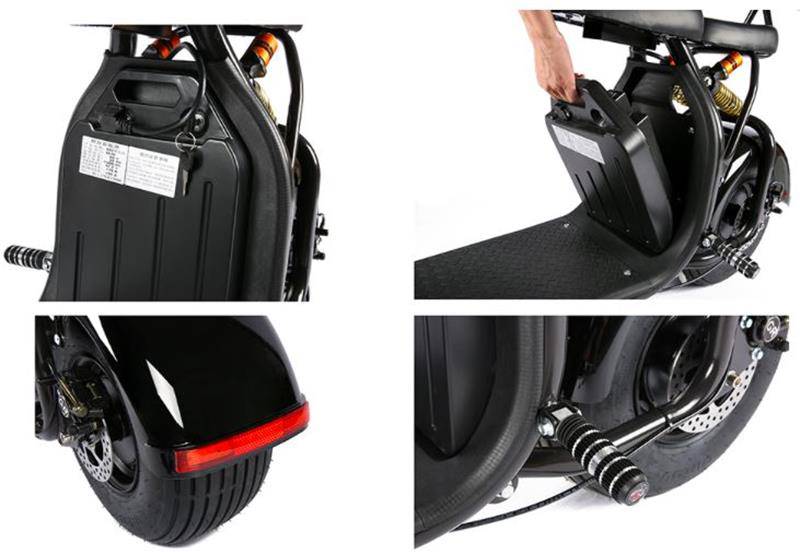 Soversky X7 Electric Golf Caddy designed for golfers and fairway golf courses with fat tires, and 18+ hole battery range. Black or red. Free shipping at e-boarders.com