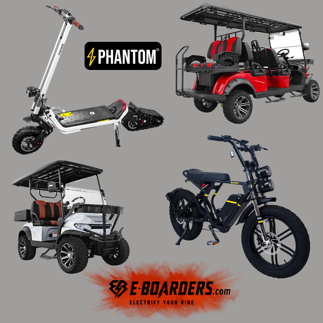 Phantom GoGo EBikes, E-Scooters, and Electric Carts available at E-Boardes.com