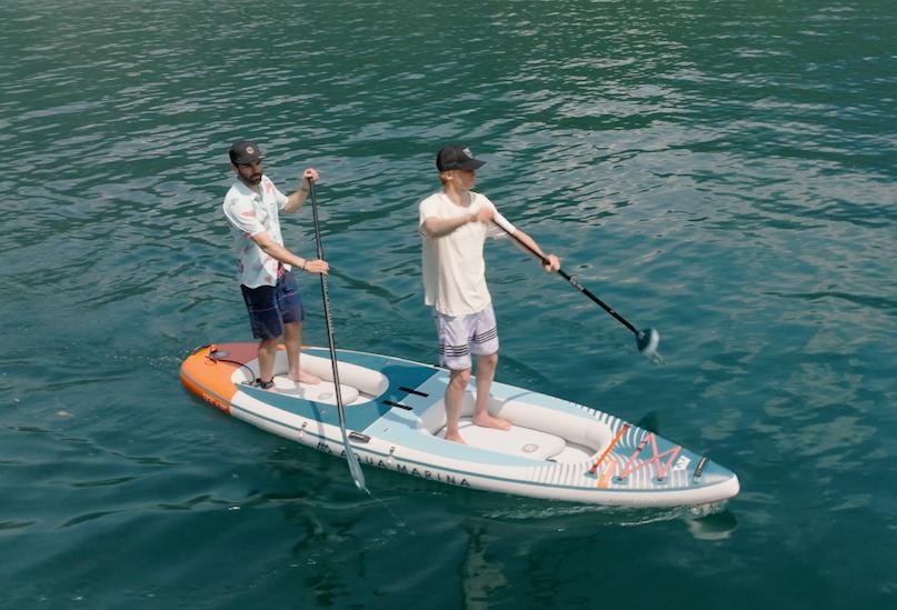 Hybrid SUPs are a combination of a kayak and standup paddleboard SUP to easily switch between sitting and standing paddling techniques. Choose between single person or tandem.
