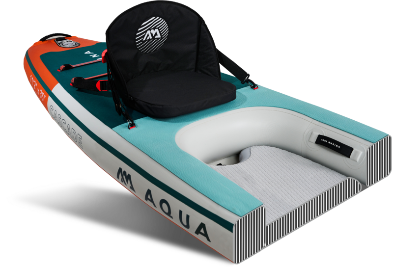 Aqua Marina Cascade 2-in-1 Kayak iSUP with main board and removable hull chamber for one or two persons.