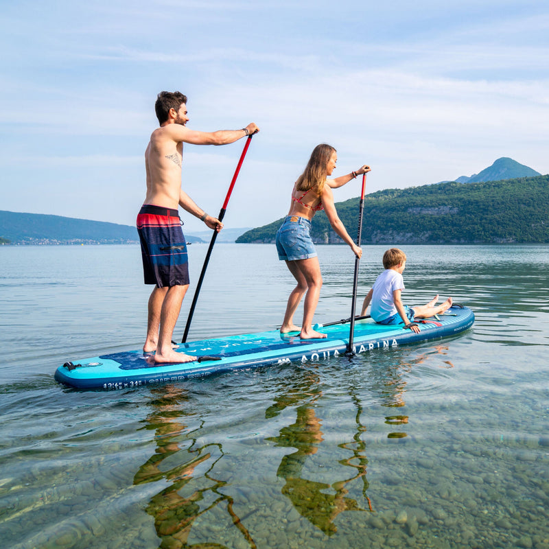 Aqua Marina SuperTrip 12'6 BT-24ST01 Inflatable Paddleboard iSUP extra long for multi-person use, family paddles, or group paddling. Shop E-Boarders for free shipping.