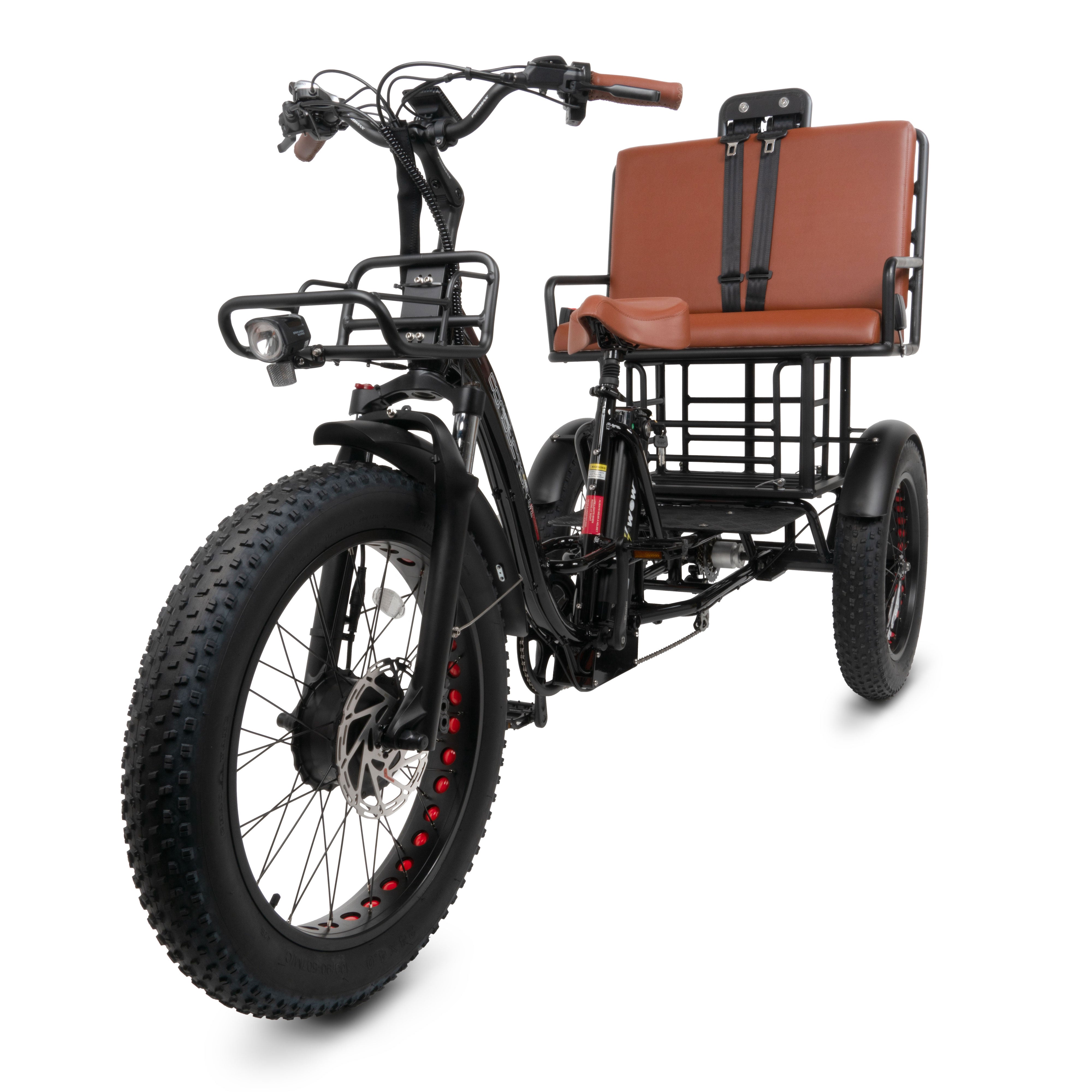 Conductor 3-Seat Rickshaw Fat Tire E-Trike 30 mph / 70 Mile Range